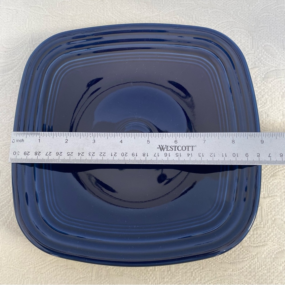 Set of 2 x Fiesta Cobalt Blue 9” square Homer Laughlin Ceramic Lunch Plates - Picture 3 of 3